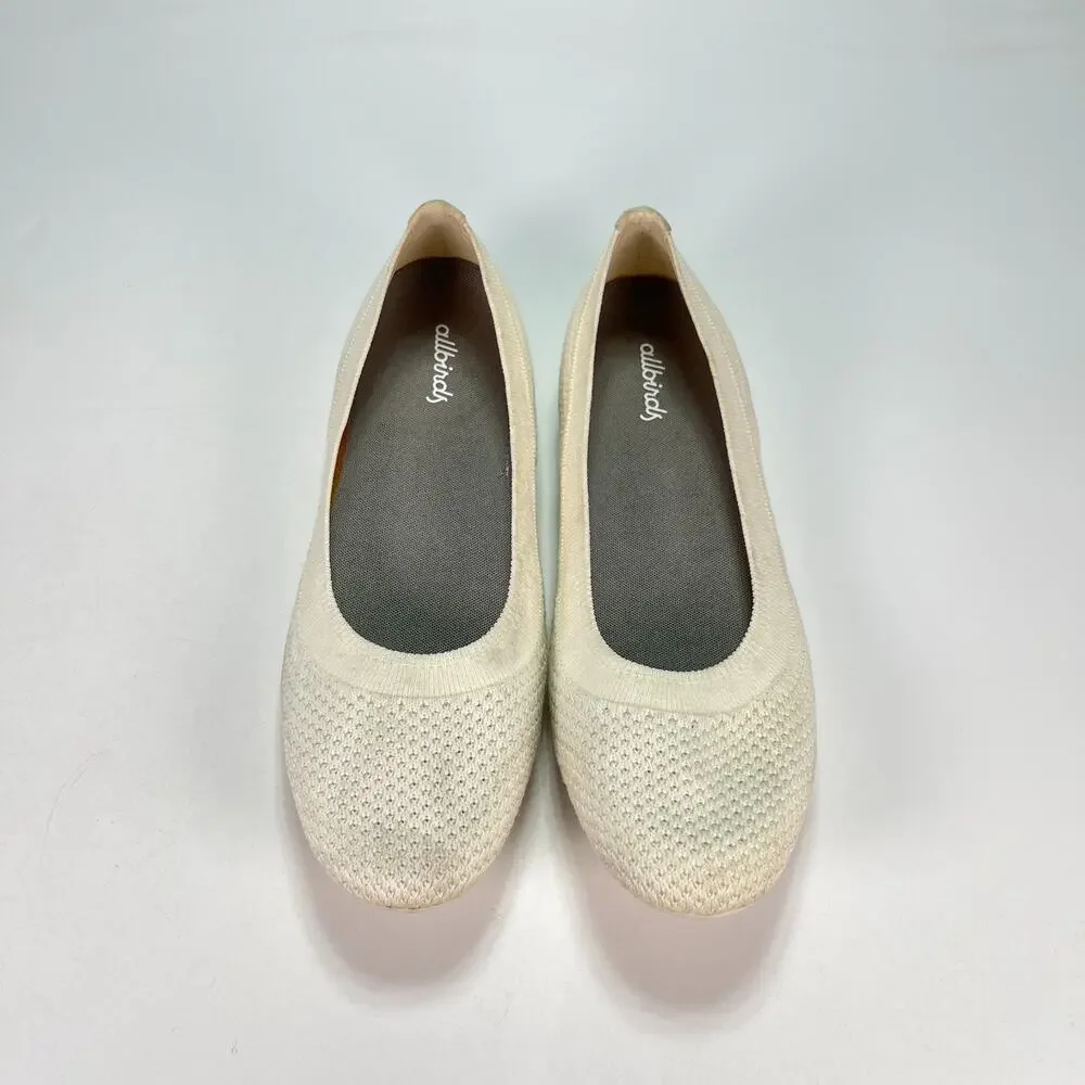Allbirds Tree Breezers Cream Comfort Slip On Ballet Flats Shoes Women's Size 8